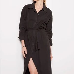 Monrow loose fit Elegant Black Shirt Dress XS